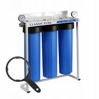 Vandens filtrų komplektas BB20 su 1" jungtimis, 3 korpusai, 2 manometrai