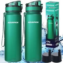 Vandens butelių rinkinys Aquaphor City, žalias, 0,5 l, su filtru, 2 vnt.