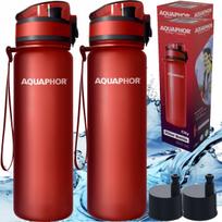 Vandens filtruojantis butelis su kasete Aquaphor City 0,5 l, raudonas, 2 vnt.