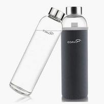 Stiklinis borosilikatinis butelis 1000 ml, be BPA, sandarus, mokyklai ir sportui