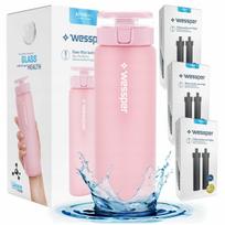 Stiklinis butelis su filtru Wessper ActiveMax 0,68 l + 7 vandens filtrai