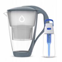 Stiklinis ąsotis Dafi CRYSTAL Steel su Unimax filtru ir mėlyna 0,5 l gertuve