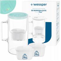Vandens filtras Wessper D2, borosilikatinis stiklas, 3 l, su 3 filtrais