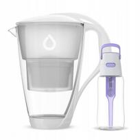 Stiklinis ąsotis Dafi CRYSTAL White Unimax su violetiniu 0,5 l buteliu