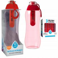 Vandens butelis su filtru Dafi Soft, raudonas, 0,3 l, su 4 filtrais