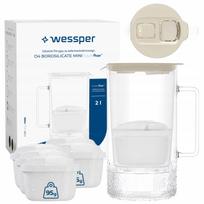 Vandens filtras ąsotis Wessper D4 Borosilicate Mini su 6 filtrais