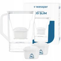 Vandens filtras ąsotis Wessper D3 SLIM 2,7 l šaldytuvui + 3 filtrai