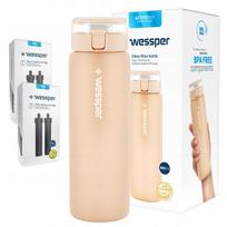 Vandens butelis su filtru Wessper ActiveMax Clarti 0,68 l, smėlio spalvos, su 5 filtrais