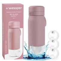 Stiklinis vandens butelis WESSPER B2 ACTITEX, 500 ml, su 3 filtrais