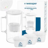 Vandens filtras Wessper D2 borosilikatinio stiklo 3 l su 4 filtrais