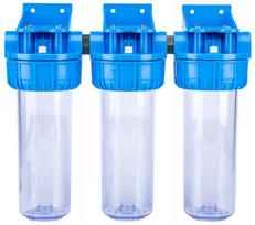 Trijų pakopų vandens filtrų rinkinys, be 3/4" manometrų, 2–6 bar