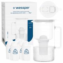 Stiklinis vandens ąsotis Wessper D4 BOROSILICATE MINI FF 2 l su 6 filtrais