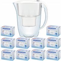 Vandens filtras ąsotis Aquaphor Amethyst 2,8 l, baltas, su 10 keičiamų kasečių