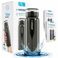 Vandens butelis su filtru Wessper ActiveMax Clarti 0,68 l, Tritan, juodas, su 5 filtrais
