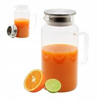 Stiklinis ąsotis su dangteliu, 1,8 l, vandeniui, sultims, arbatoms