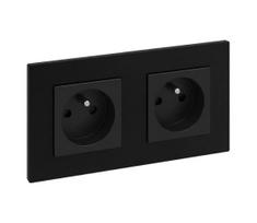 Legrand - Dviguba sieninė rozetė 250V/16A NILOE STEP juoda