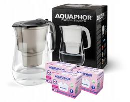 Vandens filtravimo ąsotis AQUAPHOR ONYX juodas su 3 MAXFOR+ MG+ magnio kasetėmis