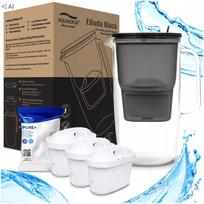 Vandens filtravimo ąsotis ETUDA, borosilikatinis stiklas, juodas, su 3 PURE+ filtrais