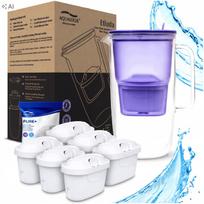 Vandens filtras ąsotis stiklinis BORON LAVENDER ETHIUD su 6 PURE+ filtrais