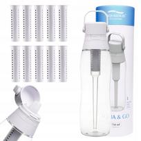 Gertuvė su filtru Aqualogis Aqua&Go 750 ml, balta, su 10 filtru