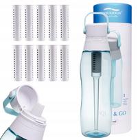 Vandens filtruojantis butelis Aqualogis Aqua&Go 0,75 l mėlynas su 10 filtrų