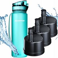 Vandens buteliuko rinkinys AQUAPHOR, žalias, 0,5 l, su 3 MINT filtrais