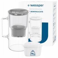 Vandens filtras Wessper D2, borosilikatinio stiklo 3 l, su 1 Aquamax filtru