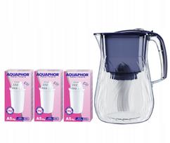 Vandens filtras ąsotis Aquaphor Orleans 4,2 l, tamsiai mėlynas, su 3 A5 Mg kasetėmis