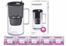 Vandens filtras ąsotis Aquaphor Glass 2,5 l juodas + 5 Maxfor+ MG kasetės