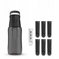Vandens butelis su filtru Dafi SOLID 0,5 l, juodas, su 7 filtrais