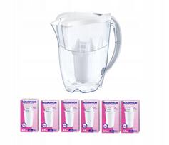 Vandens filtravimo ąsotis Aquaphor Arctic 2,8 l, su 6 A5 Mg kasetėmis, baltas