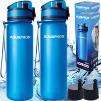 Vandens butelių rinkinys Aquaphor City 2 vnt. su filtrais, mėlyni