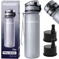 Vandens filtruojamas butelis AQUAPHOR CITY 500 ml, pilkas, su 2 filtrų rinkiniu