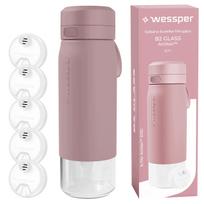 Stiklinis vandens butelis WESSPER B2 ACTITEX, 700 ml, su 5 filtrais
