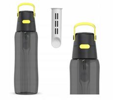 Vandens butelis su filtru Dafi SOLID, Tritan, 0,7 l, juodas/lemon