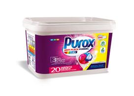 Skalbimo kapsulės PUROX Colour, 20 vnt., kibirėlyje