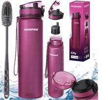 Vandens butelis su filtru Aquaphor City 1 l, bordo, su filtru ir šepetėliu