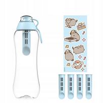 Vandens butelis su filtru Dafi x PUSHEEN SOFT 0,5 l, 5 filtrai, mėlynas, su lipdukais