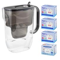 Vandens filtras ąsotis Aquaphor Fresh 3,2 l juodas su 4 filtrais