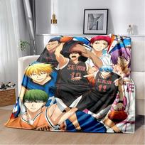Kuroko No Basuke Aomine Daiki Flannel Throw Blanket, Anime Basketball Character Print, Soft Warm Fleece Blanket for Manga Fans Sofa Bed Decor 80cm x 120cm gray