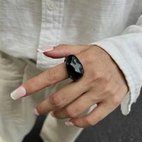 Salircon Fashion Irregular Geometric Resin Plastic Finger Ring for Women 2026 New Creative Finger Ring Couple Daily Jewelry Gift gray