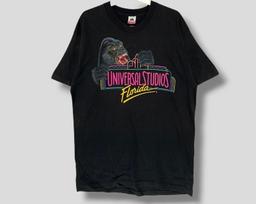 Vintažiniai 90-ųjų Universal studio florida King Kong marškinėliai kolekcionuojamas Holivudo mokslinės fantastikos filmo vieno dygsnio juodi Dideli M gray