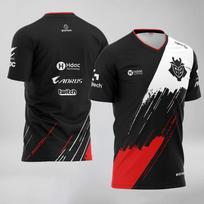 Vasarinis G2 Esports marškinėlis Žaidimas LOL CSGO Būtiniausi marškinėliai Moterims Vyrams 3D spausdinimas Per dideli viršutiniai drabužiai Mergaitėms Berniukams Vaikams Trumpomis rankovėmis T-shirt S black