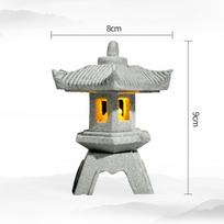 Mini pagodos žibinto šviesos sodo statula Mikro peizažas žuvų bako Zen kiemo akvariumas Bonsai Zen sodo namų lauko dekoracijos gray