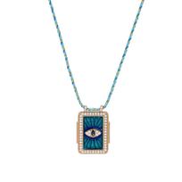 Mystical Tarot Charm Necklace Trendy Tarot Card Amulet Necklace Versatile Neckchain Addition to Any Wardrobe 2 blue