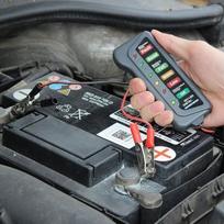 Skaitmeninis automobilio motociklo akumuliatoriaus generatoriaus įkrovimo testeris 12v transporto priemonė 6 LED ekranas