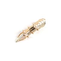 Punk Knight Skull Double Finger Ring Knuckle Armour Full Finger Ring Gothic Punk Silvery Ghost Rings Women Party Decoration resizable beige