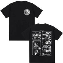Anime Jojo Bizarre Adventure T Shirts STEEL BALL RUN Manga Men's Women Casual Cotton Short Sleeves Oversized New Top Streetwear S gray