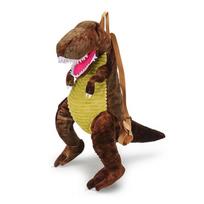 Plush T-Rex Backpack For Kids Dinosaur Bag For Kids With Adjustable Straps & Zipper Dino Costume Accessories For Boys Girls beige