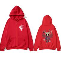 Game Hollow Knight Graphic Zipper Hoodie Fans Gift Men Women Fashion Casual Oversized Zip Up Jacket Unisex Vintage Hoodies Coat S raudona